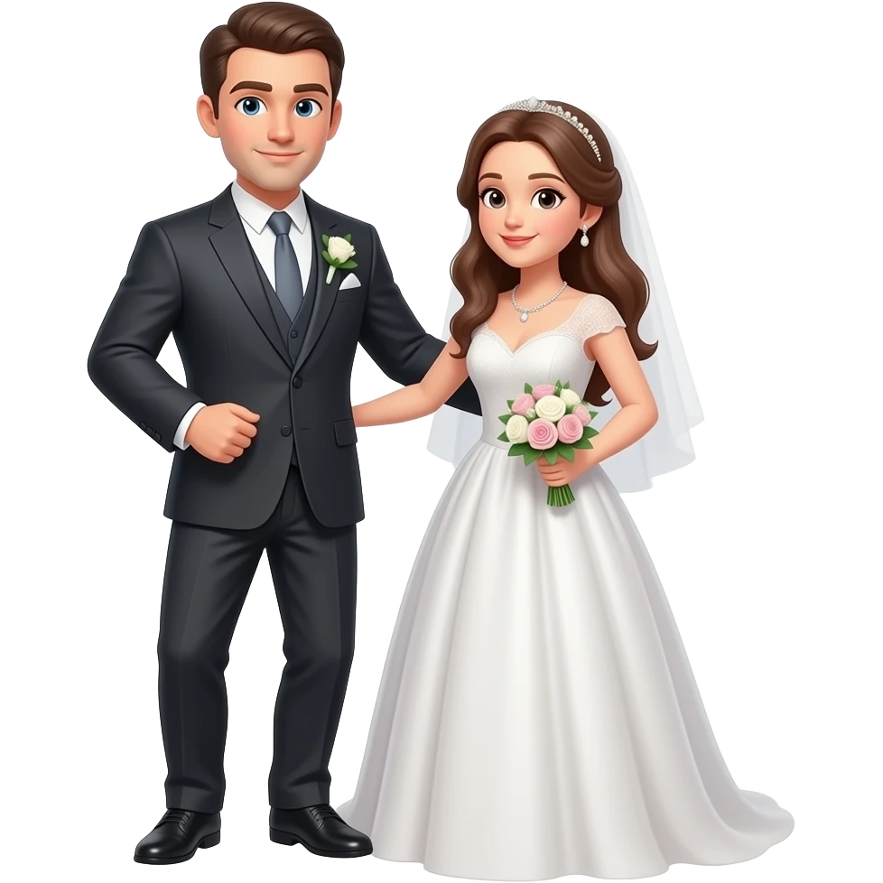Newlywed couple, bride and groom, full body dancing emoji | AI Emoji ...