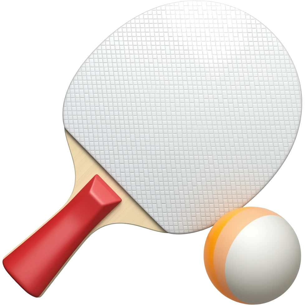 ping pong paddle and orange ping pong ball emoji