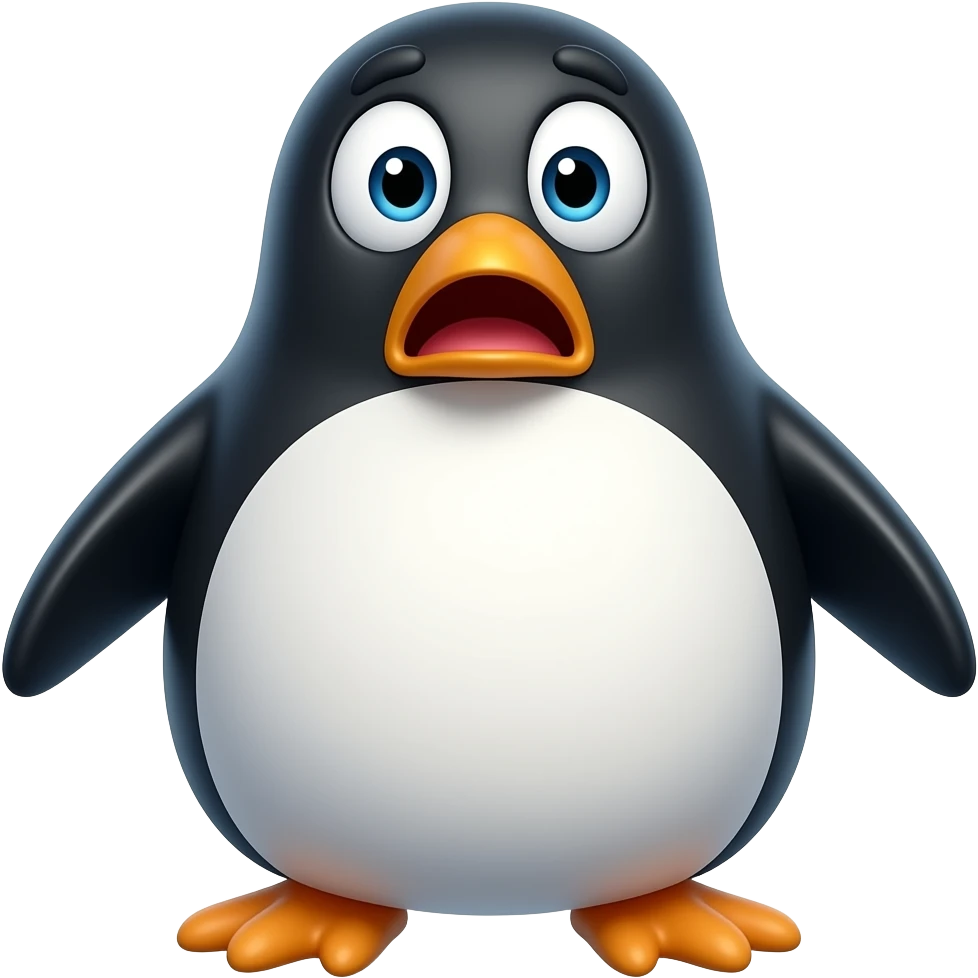 Shocked penguin more easier emoji