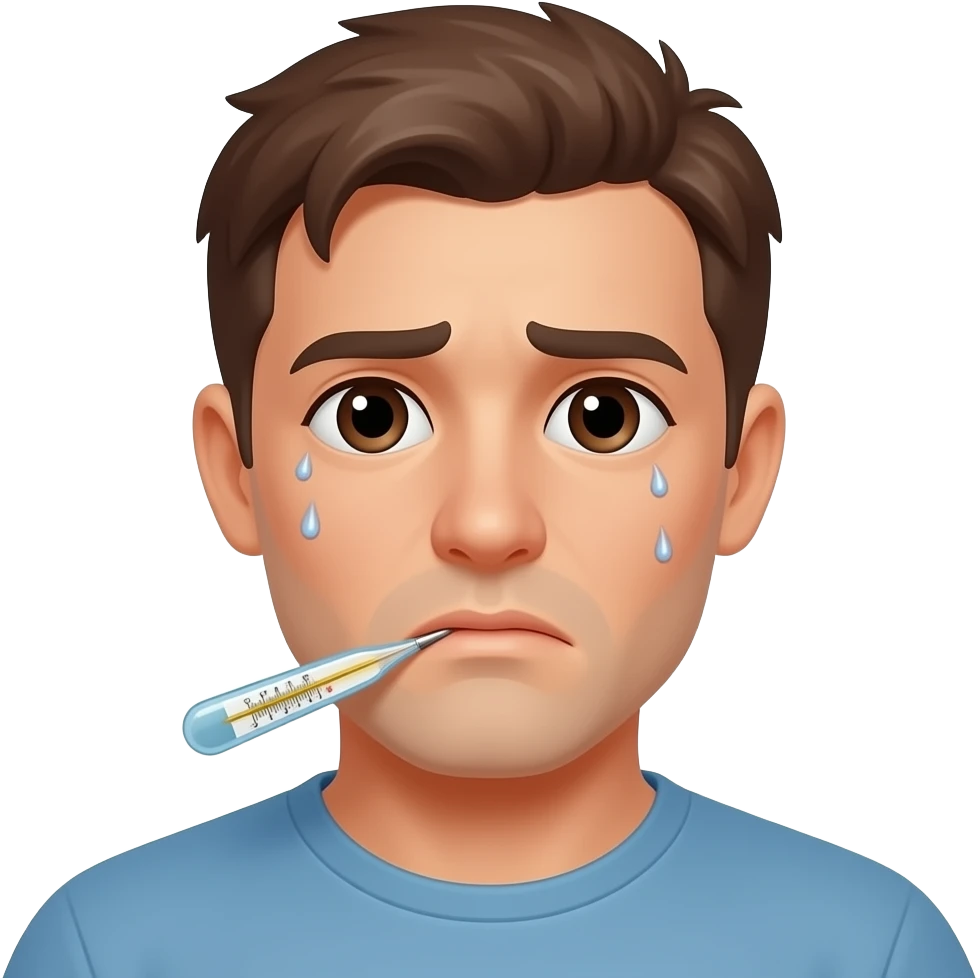 Hazme un emoji de alguien enfermo y que la piel esté un poquito roja y ...