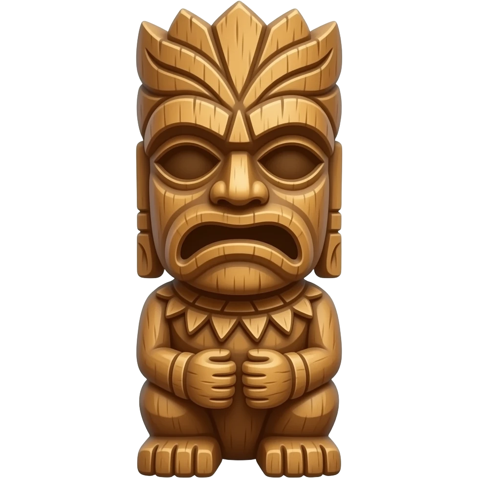 tiki wood statue emoji
