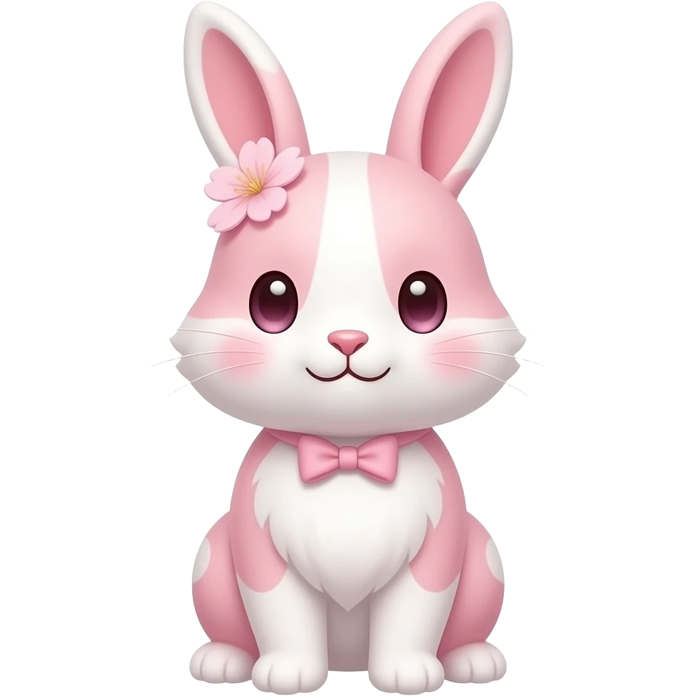 cute pastel pink and white cherry blossom animal emoji