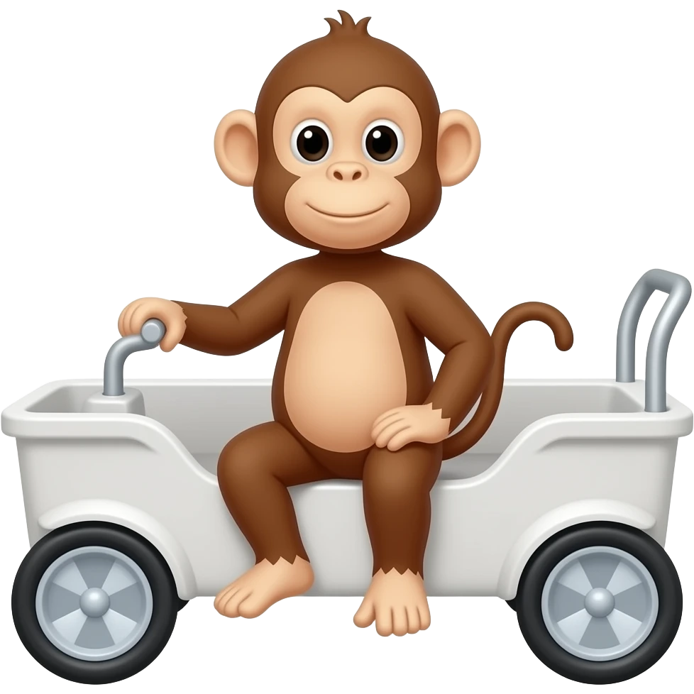 monkey on colf cart emoji