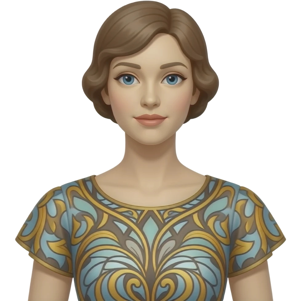 art nouveau dress guy mannequin with head emoji