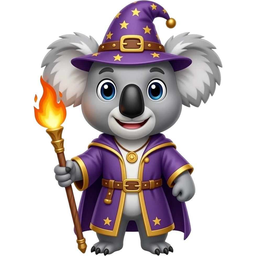 koala fire wizard emoji