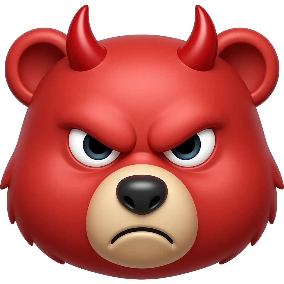 bear head red devil angry evil emoji