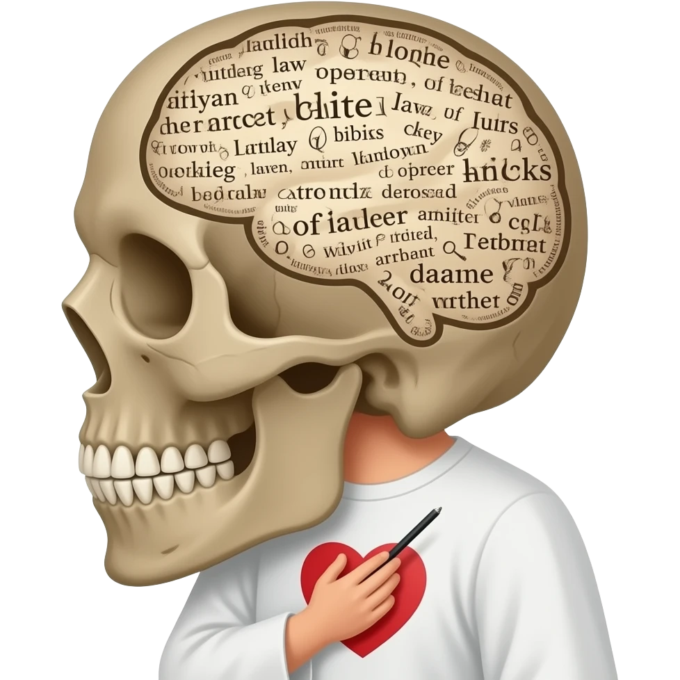 put a brain with the words of the biblical law filled in it, in someone's head, and then on that same person make him writing on his heart, while smiling up at God emoji