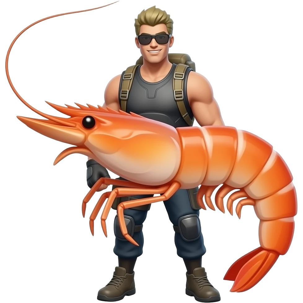 Shrimp playing fortnite emoji