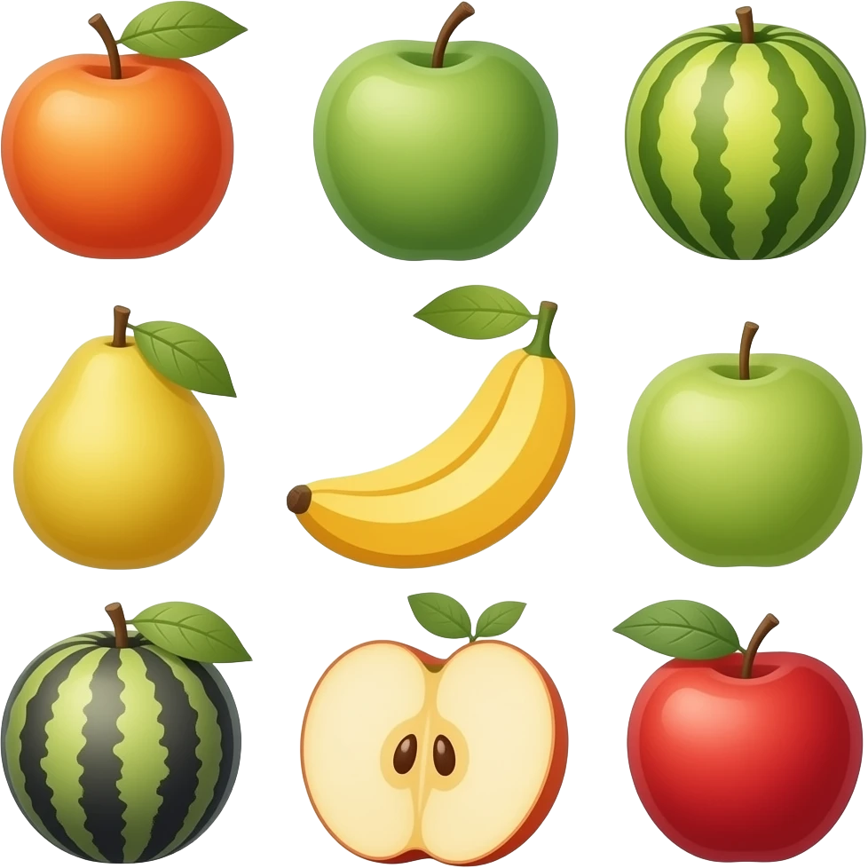 34 fruits not emoji