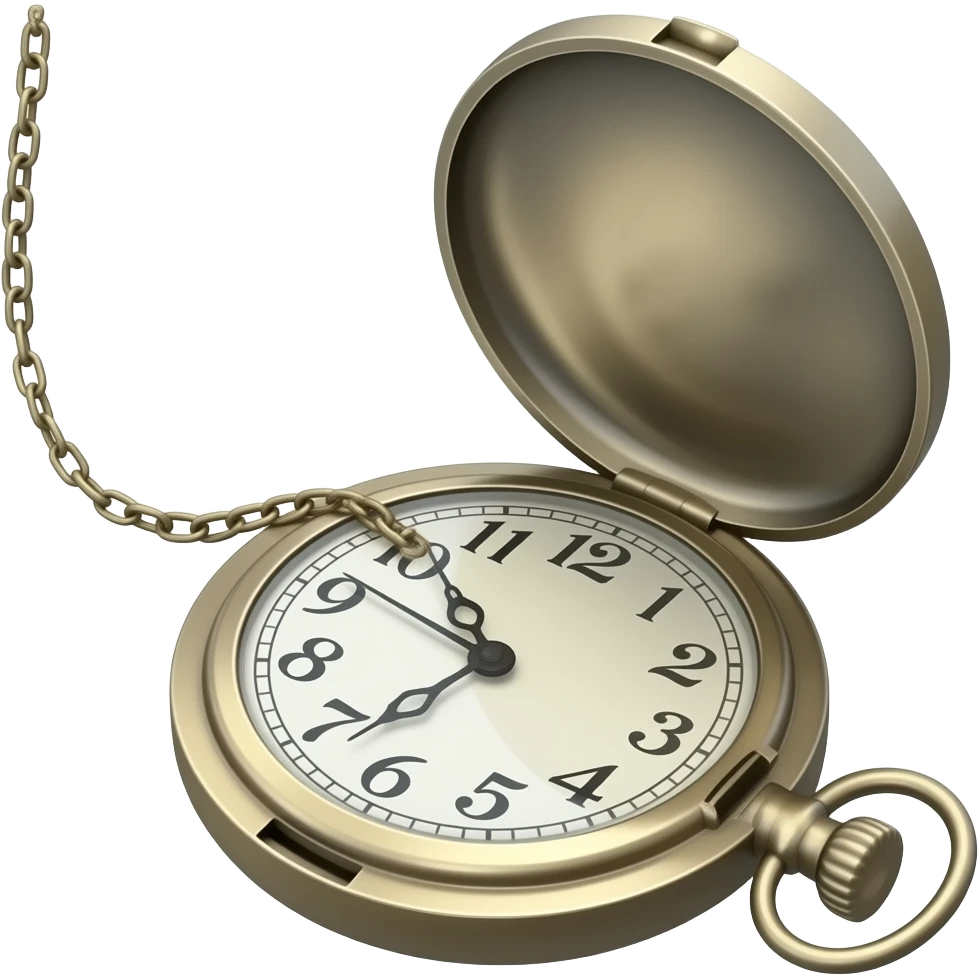 brocken in two vintage pocket watch lid open elegent thin chain emoji