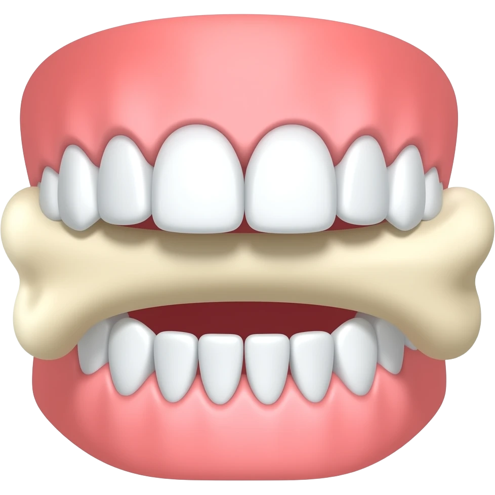 teeth sinking into bones emoji