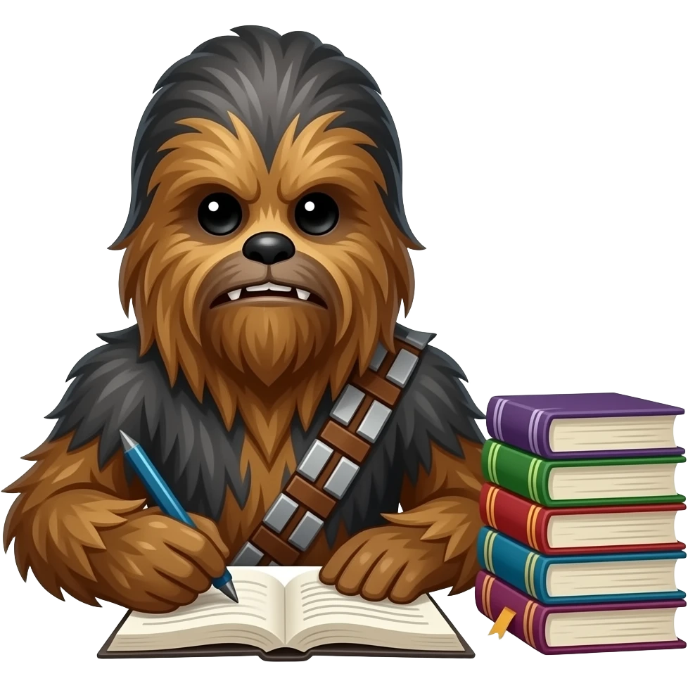 chewbacca studying for a test emoji