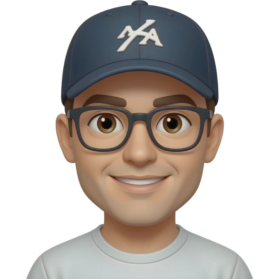 add glasses baseball cap emoji