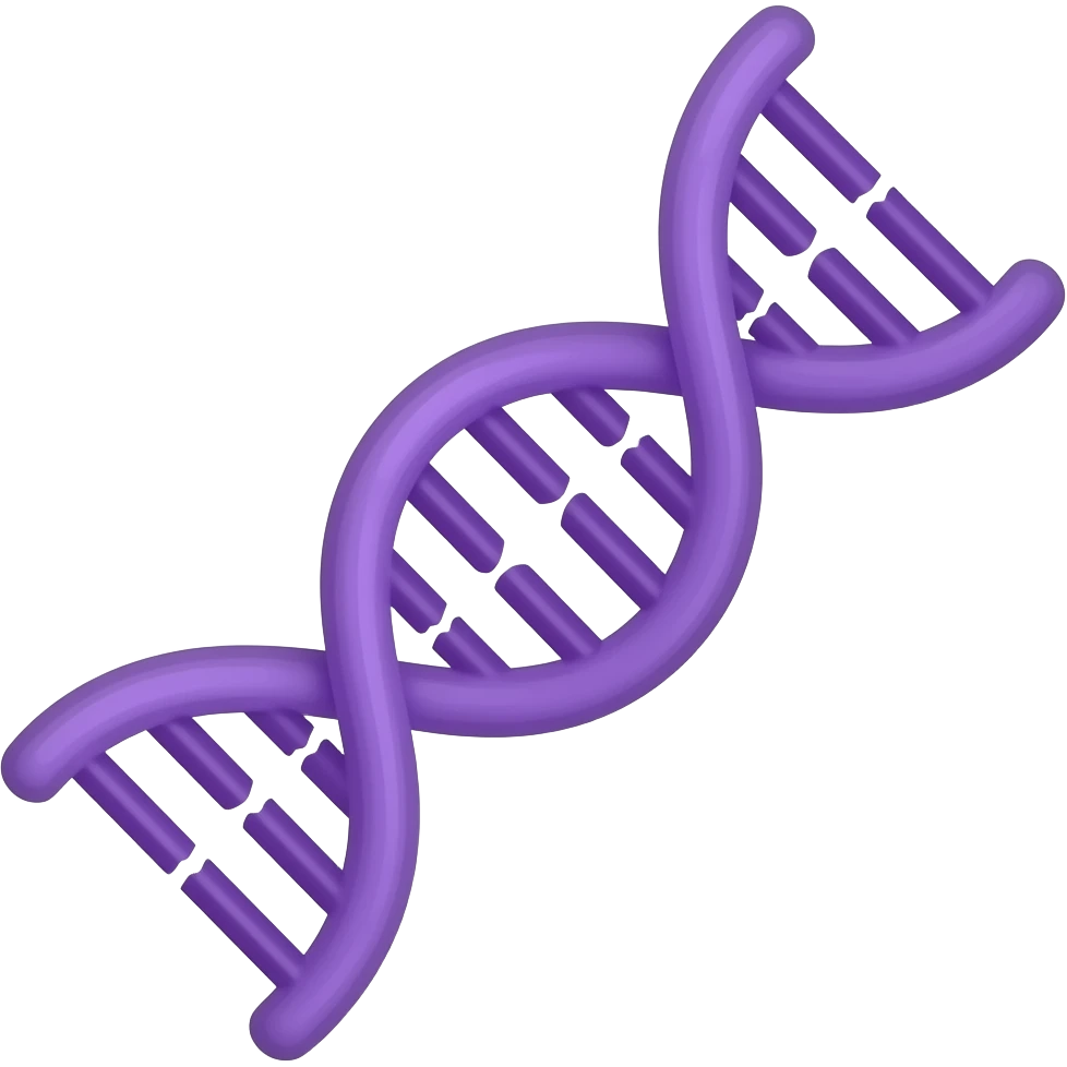 genes con combinación de colores, morados y violetas emoji