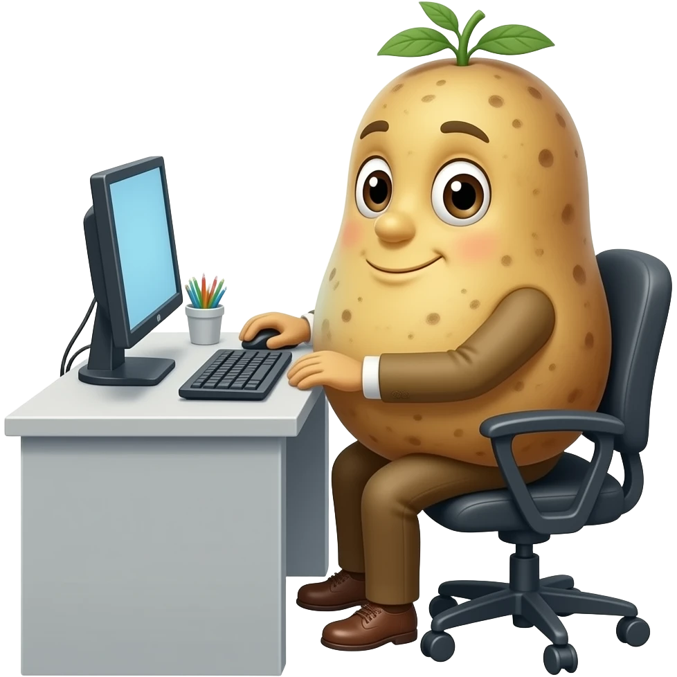 a potatoes working emoji