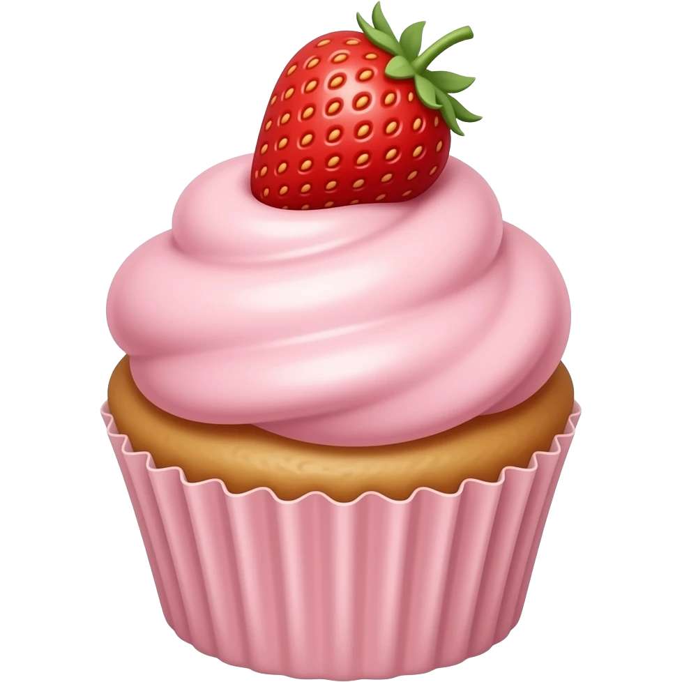 Cupcake with pink icing emoji
