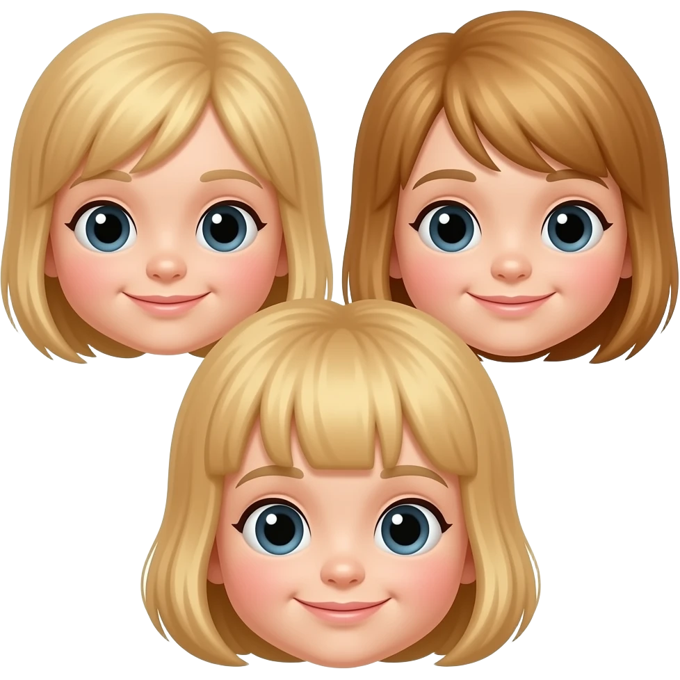 3 cute faces emoji