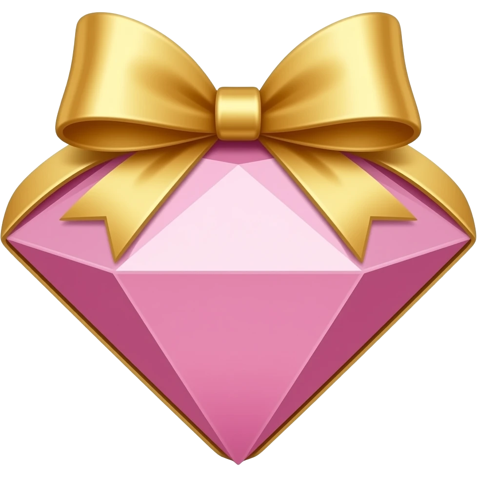 Бриллиант с бантиком золото бант розовый emoji