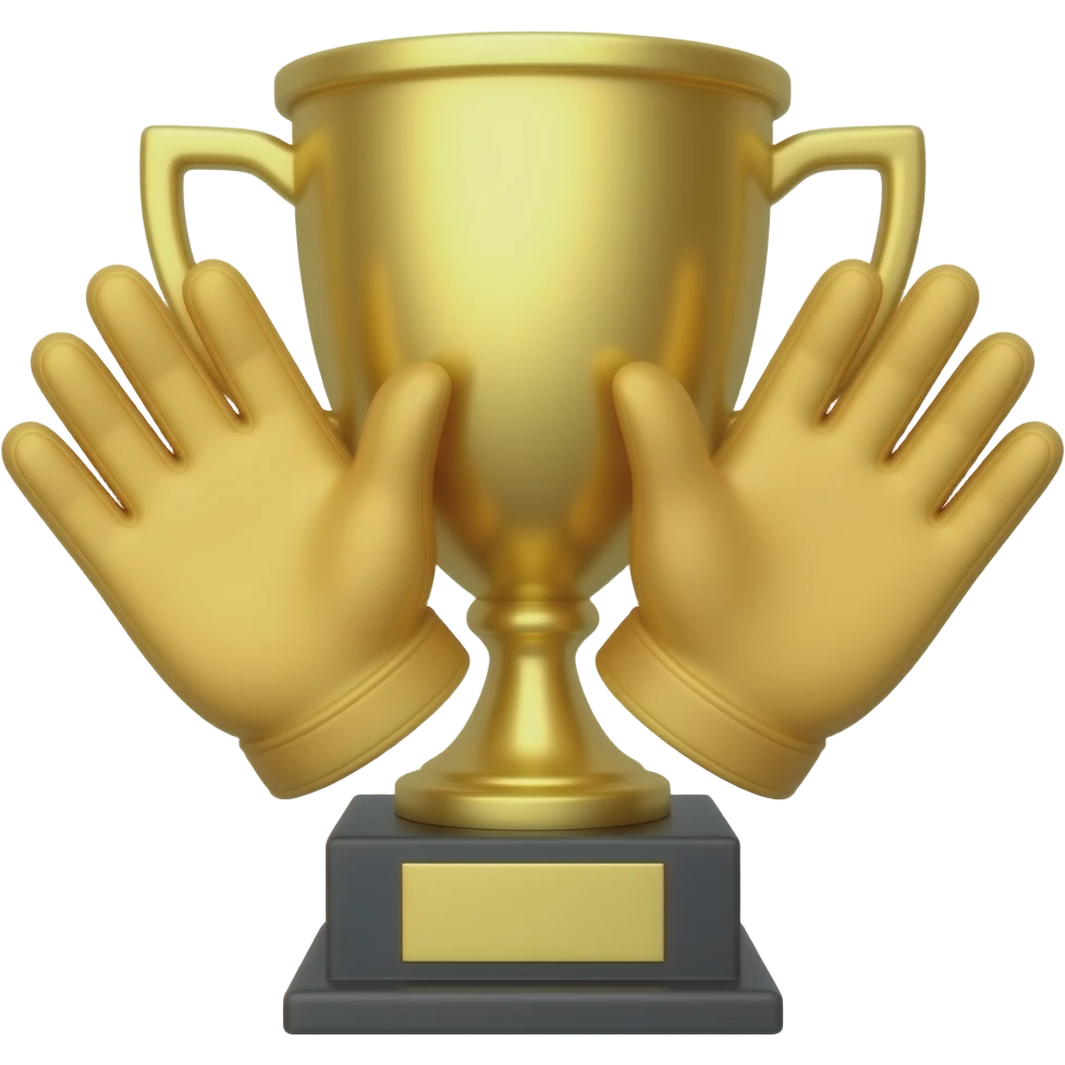 Football golden gloves award trophy emoji