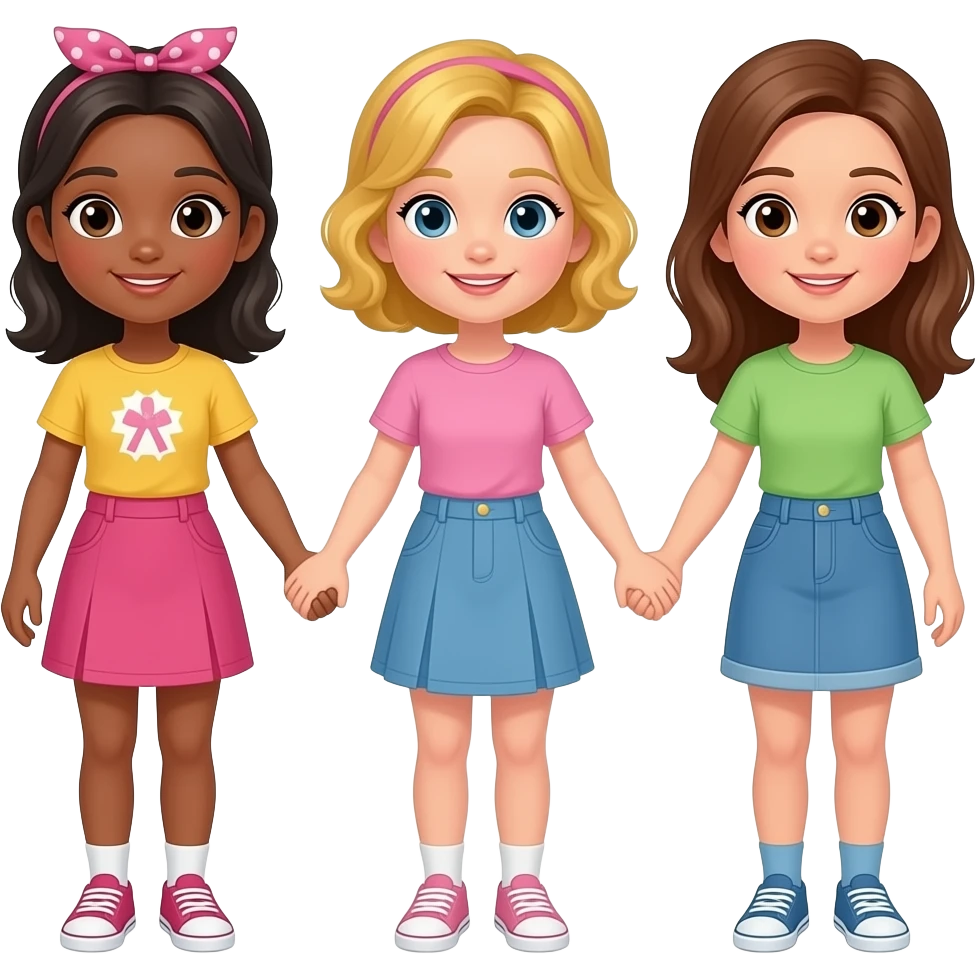 ทำเด็กผู้หญิง 3 คนจับมือกันได้ไหม emoji