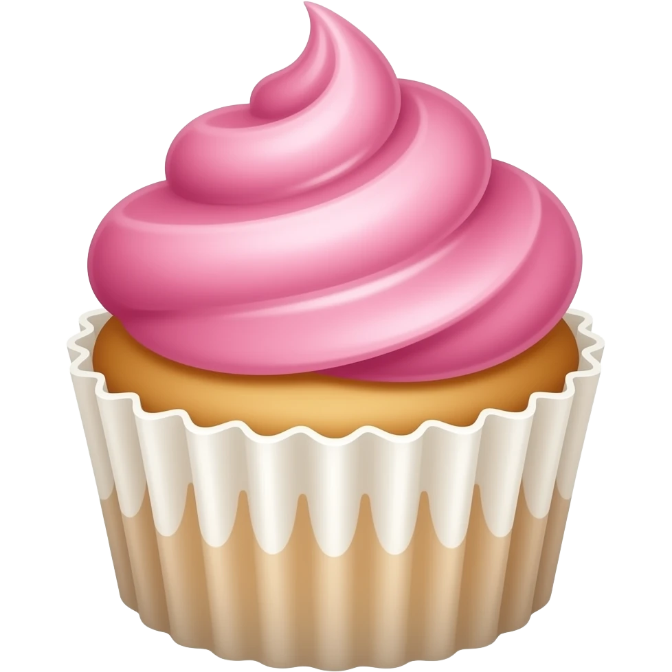 Cupcake with pink icing emoji