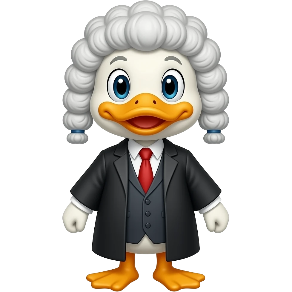 Duck with a lawyers wig emoji