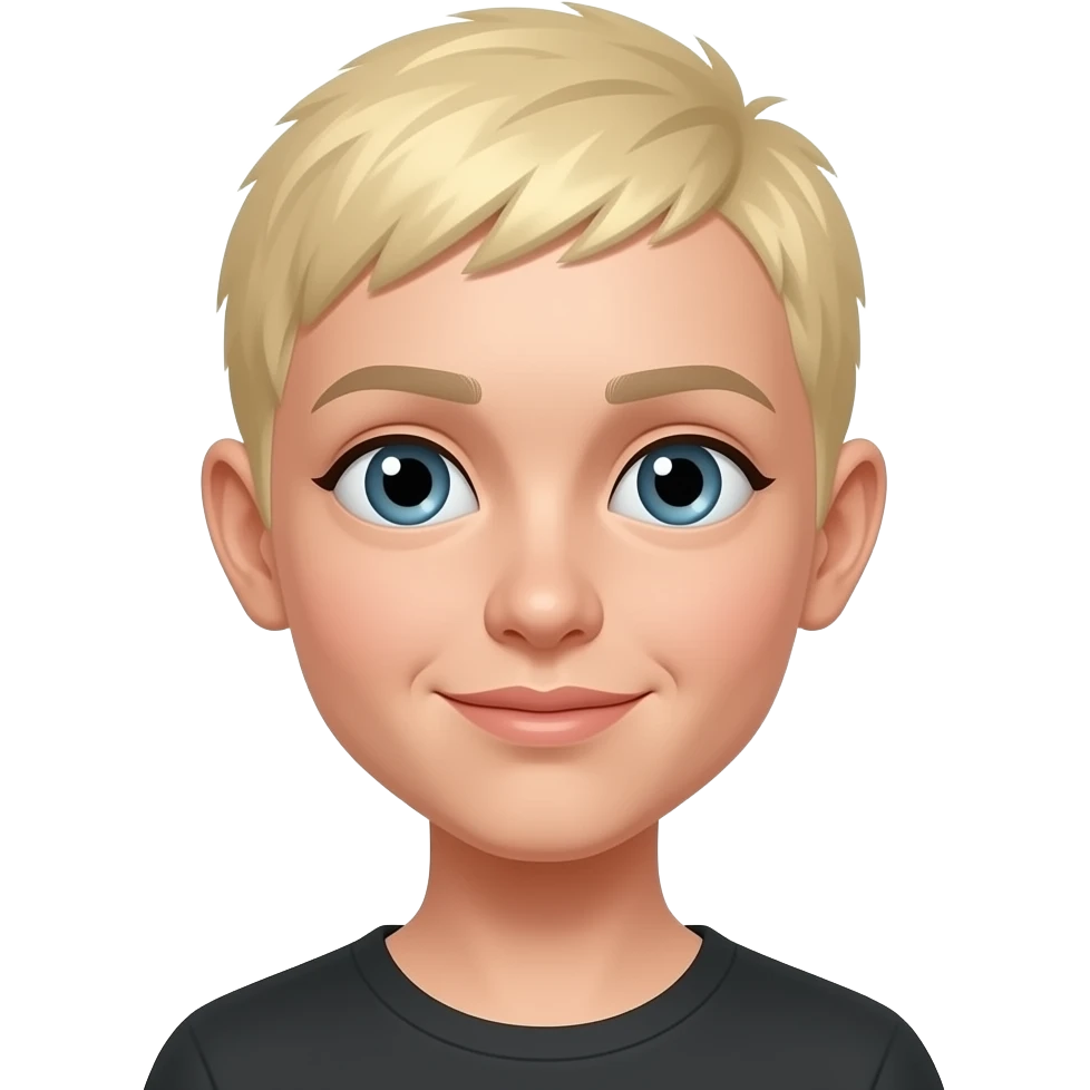 girl with buzzcut, blonde hair emoji