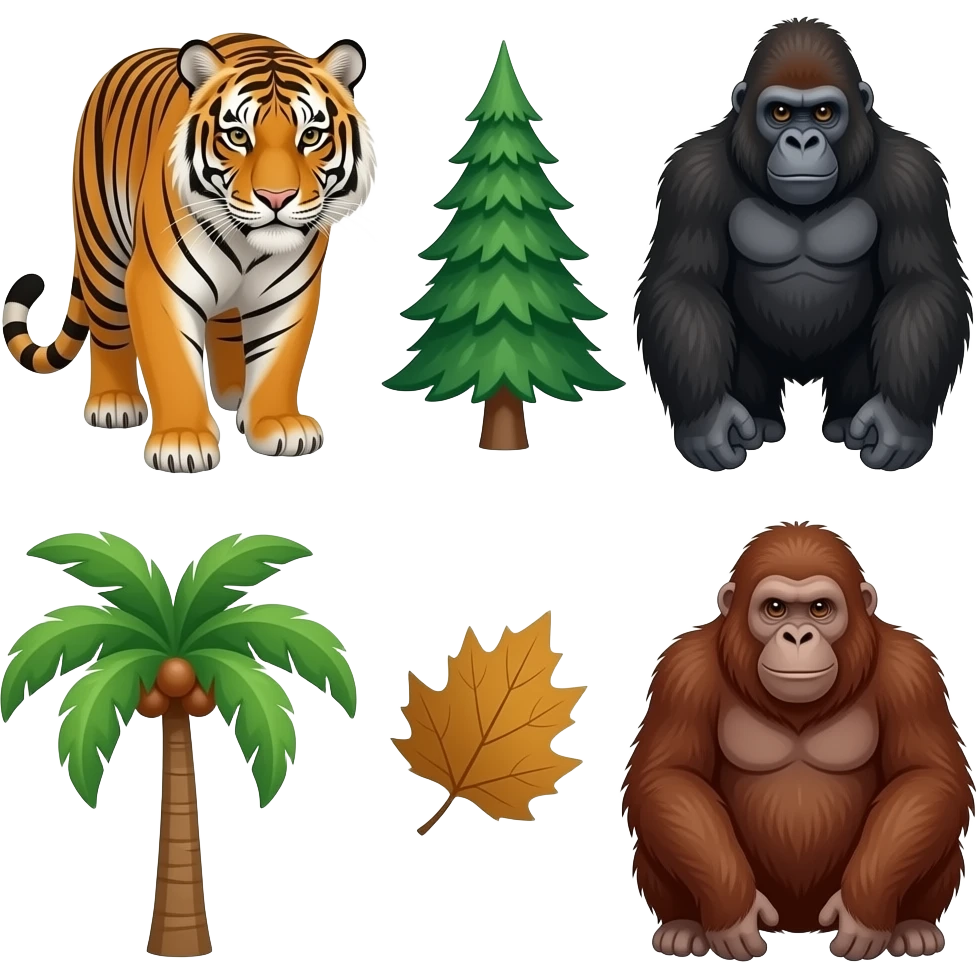 🐅🦍🦧🌲🌴🌳🍂🍃 emoji