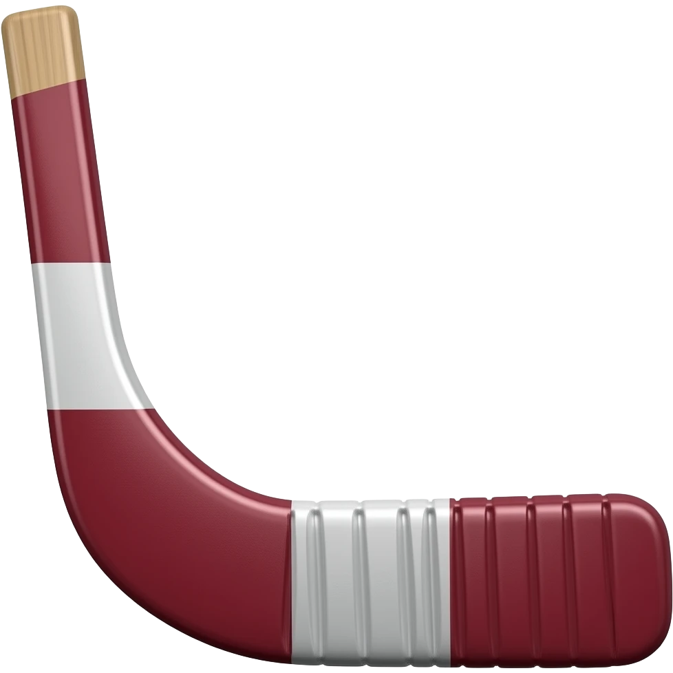 Create a hockey stick with Latvias flag emoji