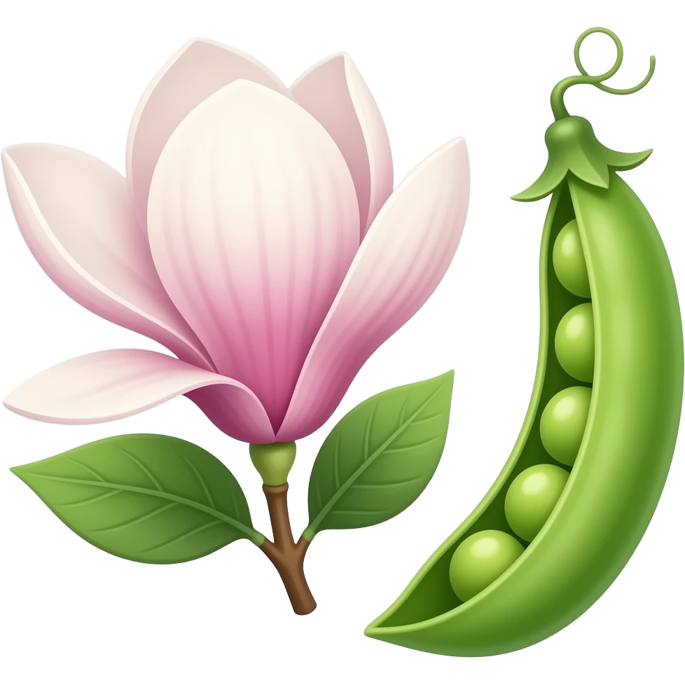 magnolia and pea emoji