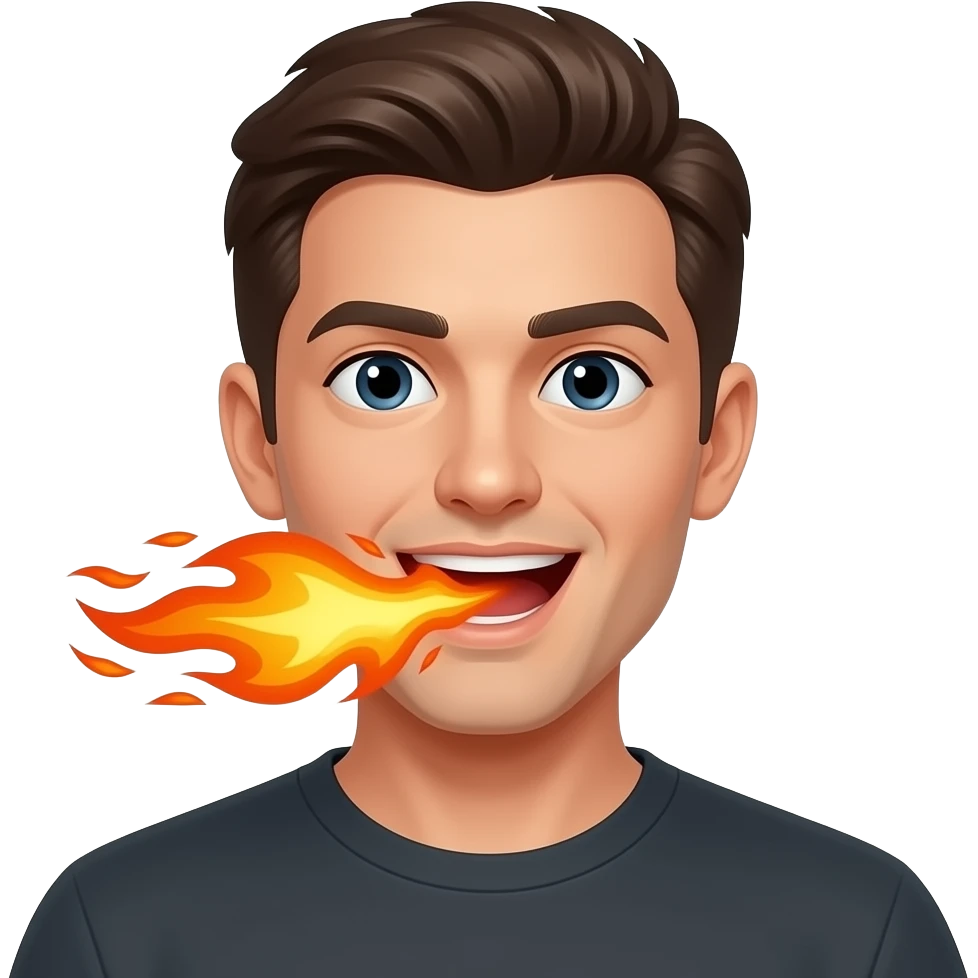 입에서 불나오는 표정 emoji