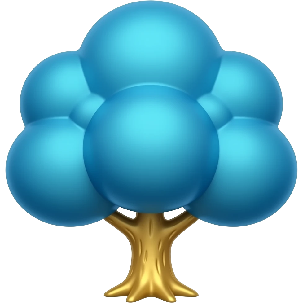 blue and gold small tree emoji
