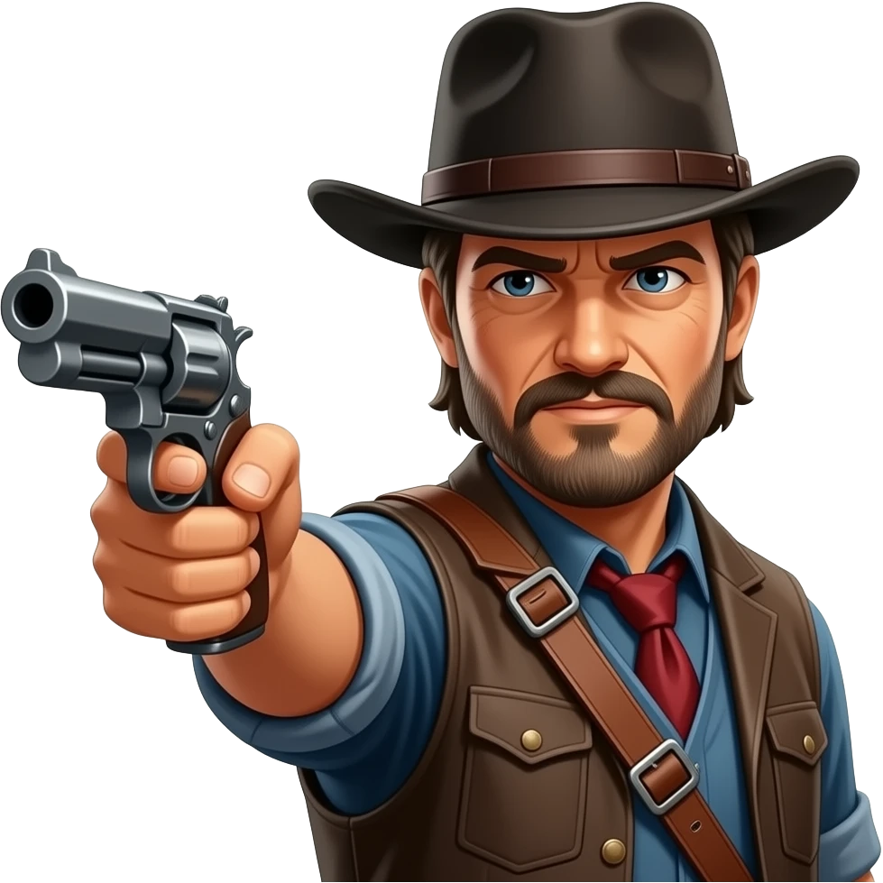 arthur morgan red dead redemption 2 apontando uma pistola emoji