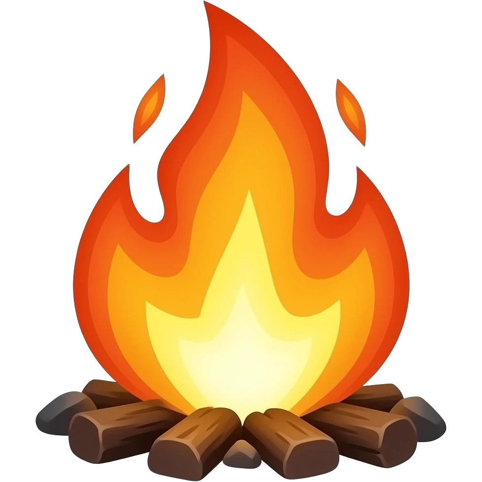 fire with ashes emoji