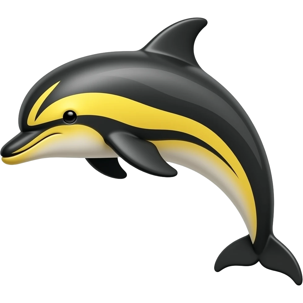 yellow black dolphin emoji