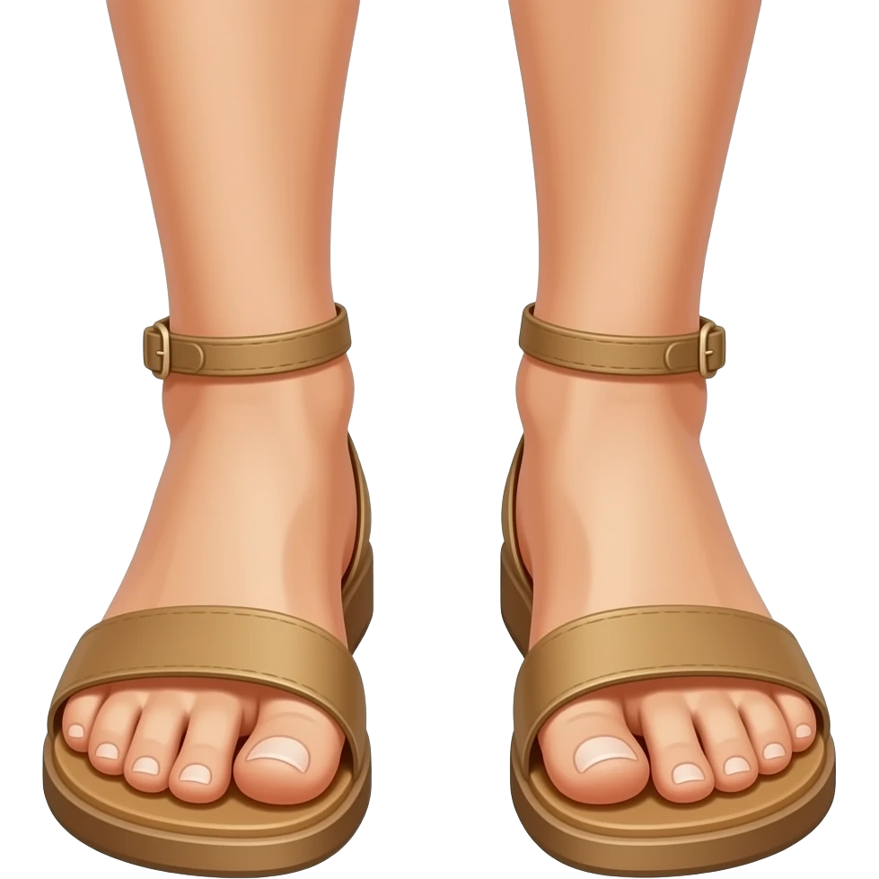Woman with sandals sole of the feet bottom view emoji