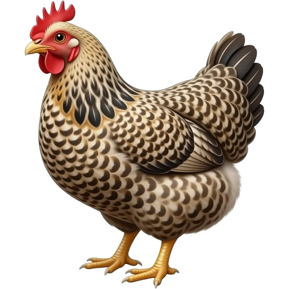 Speckled Sussex chicken emoji
