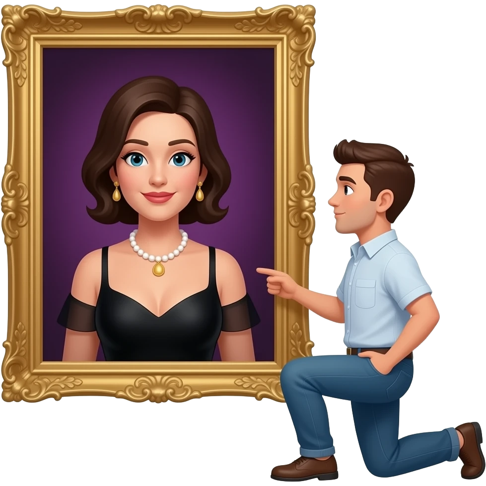 male kneels in front of mistress emoji