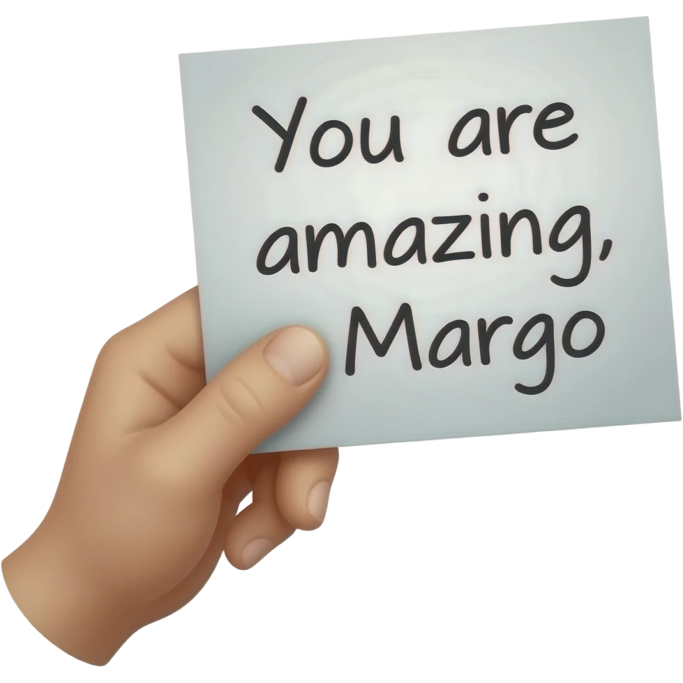 Compliment met de naam Margo erin verwerkt. emoji