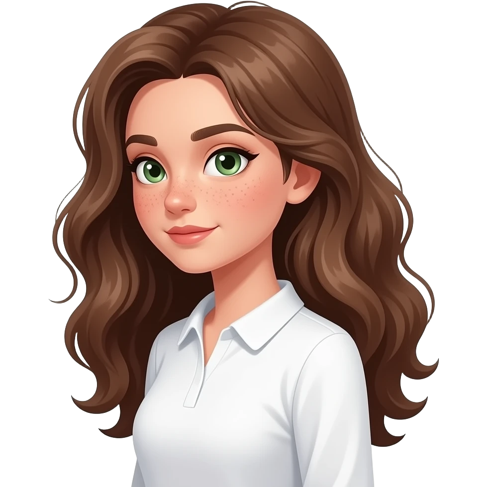 very visible judgmental side-eye meme by Brown wavy long haired with green eyes cute face with freckles pretty girl in cute  white top with long sleeve and soft collar, side view, strong face expression emoji