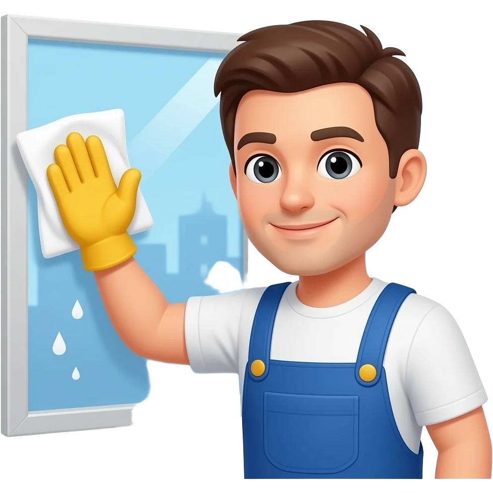 man cleaning a window emoji