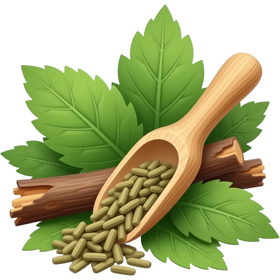 medicine made from tree bark and leaves emoji