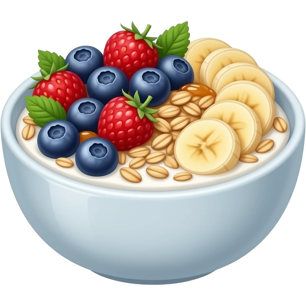 Oat Greek yogurt bowl with fruit on top emoji