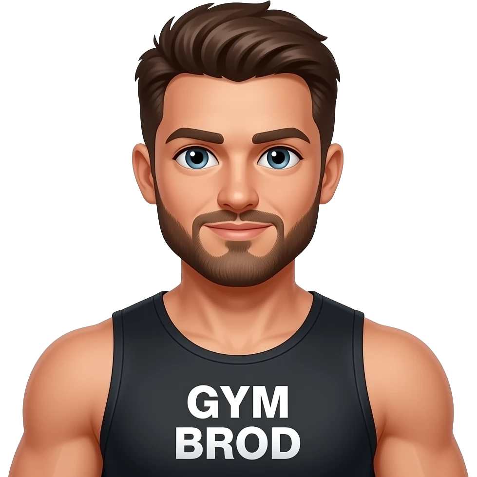Darren the Gym Bro Hyper motivational gym addict obsessed with discipline. more manly emoji