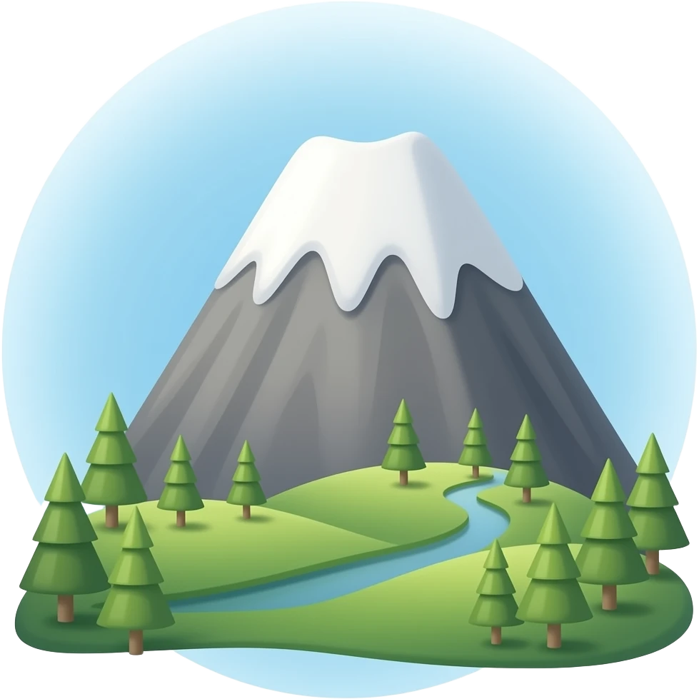 Mountain 3d emoji no background emoji