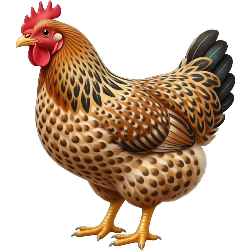 Speckled Sussex chicken emoji