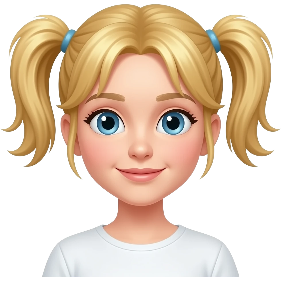 fancy blonde girl with twintail portrait front emoji