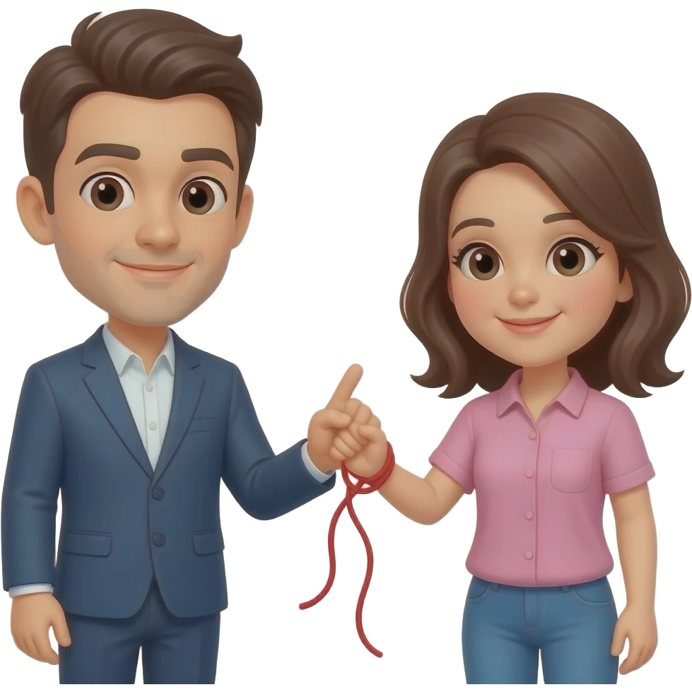 Pinky promise with red string emoji