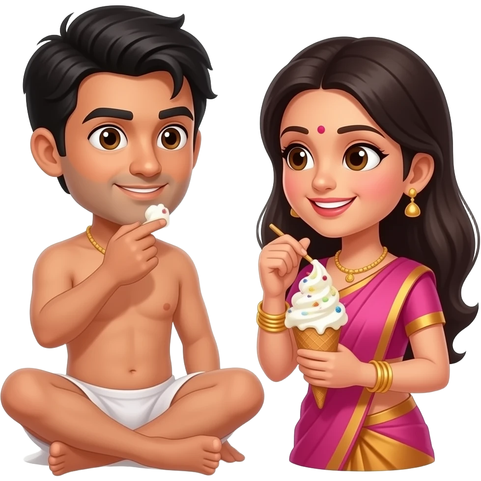 একজন সম্পূর্ণ নগ্ন পুরুষ আরেকজন সম্পূর্ণ নগ্ন নারীর যোনিতে আইসক্রিম মাখিয়ে তা চেটে খায়। emoji