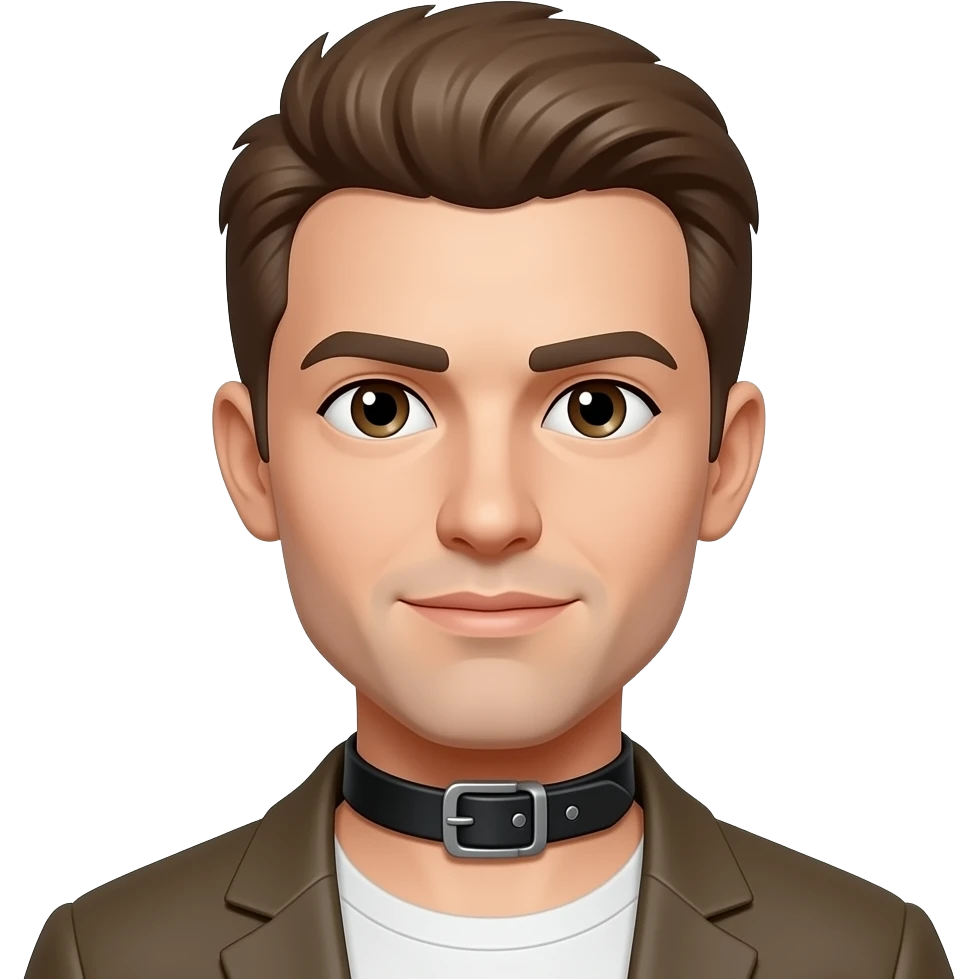 With leather collar emoji